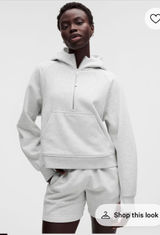 Lululemon Women's Light Gray Scuba Evolve Oversized Half-Zip Hoodie Photo 0