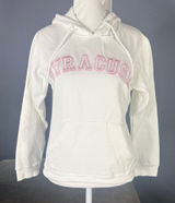 Women’s White Embroidered SYRACUSE College Drawstring Hoodie Size L NEW Photo 0