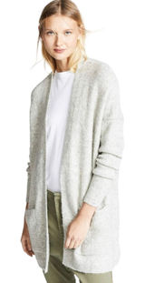 Free People Women's Phantom Cardigan sweater Grey gray large wool blend pockets Photo 0