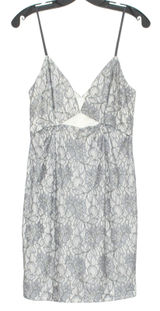 NWT Line and Dot Dress Floral Lace Minimalist Boho Romantic HOCO Glam Gray Large Photo 0