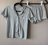 Roller Rabbit Women Hathi Elephant Print Polo Shorts Pima Cotton Pajama Set XS Photo 0