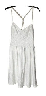 American Eagle Cream Lace Fit and Flare Dress XS Coquette Smocked Cottagecore‎ Photo 0