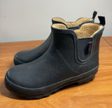 Chooka Rain Boots Delridge Chelsea Black Faux Fur Lined Waterproof Size 9 Photo 0