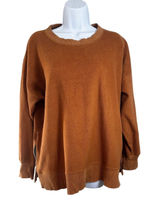 Aerie‎ Fleece Crewneck Sweatshirt French Terry Burnt Orange Ginger Relaxed Sz S Photo 0