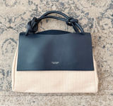 Lia Numa Italian Raffia Leather Saddle Bag Purse Photo 0