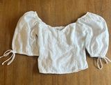 Abercrombie Smocked Puff Sleeve White Top Photo 0
