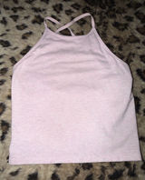 PINK Victoria's Secret Light Pink High Neck Crop Tank Photo 0