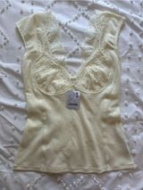 Free People Limon Ice Yellow Lace-Trim Tank Photo 0