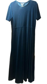 Vintage Talbots blue velvet:velour maxi dress size M Holiday Photo 0