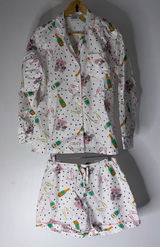 8 oak lane pajamas 2 Piece Shorts Long Sleeve Top‎ Campaign Print Cotton Medium Photo 0