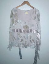 Unique Spectrum XL Fairy Pink Soft Floral Satin Ribbon Trim Tie Top Photo 0