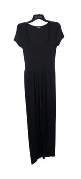Cider Black Ribbed Wide Leg Jumpsuit Romper Women’s Med Scoop Neck Short Sleeve Photo 0