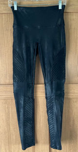 Spanx Faux Leather Moto Leggings Very Black Size Large 20136R‎ Photo 0