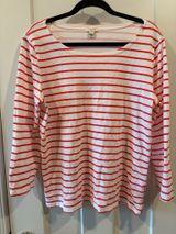 J. Crew Red Striped 3/4 Sleeve Shirt Photo 0