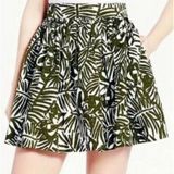 Kate Spade Orchid Coreen Havana Skirt Womens 2 Olive Green Tropical Pleated Mini Photo 0