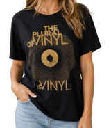 Graphic Vinyl Record T Shirt Black Oversized Music Tee‎ Unisex Band Style Photo 0