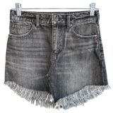 We‎ The Free People Black Denim Mini Skirt 25 Frayed Hem Rocker Festival Revival Photo 0