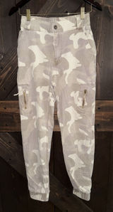 Hollister Sz Small S Ultra High Rise Tan Camo Jogger Pants Soft Denim Jeans‎ Photo 0