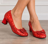 Ellie Dorothy Ruby Slippers Red Sequin Costume Heels Size 8 Photo 0