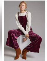 Anthropologie Velvet overalls wide leg S Anthropologie with paisley print Photo 0