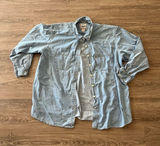 Vintage St Johns Bay Button Up Shirt Womens 24W Light Blue Denim Chambray Y2K Photo 0