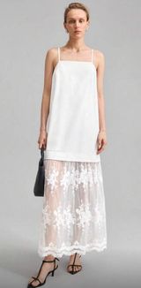 White Lace Maxi Dress Size L Photo 0