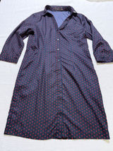 The Limited Navy Blue Red Polka Dot Button Front Shirt Dress Medium 3/4 Sleeve Photo 0