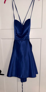 B. Darlin blue satin hoco dress Photo 0