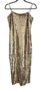 Gianni Bini Gold Sequin Midi Slip Dress Size Small NWT Sequin Cocktail Dress Photo 0