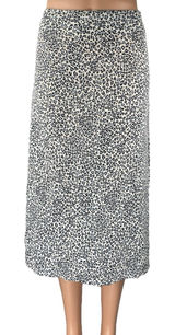 Brandy Melville White Blue Leopard Animal Print High Waist Mini Slip Skirt Sz S Photo 0