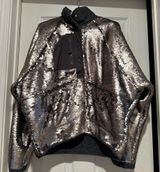 Free People Movement Hit The Slopes Sequin Jacket Shadow Combo Large $298 NWOT Photo 0