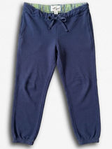 High Camp Club Navy Blue Jogger Sweatpants Plaid Trim Drawstring Medium Photo 0