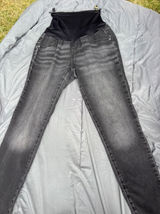 Maternity Skinny Jeans Over Belly Panel Faded Black Stretch Denim Pants Photo 0