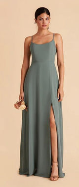 Birdy‎ Grey Amy Dress Sea Glass Chiffon Bridesmaid Gown Size Small Weddi… Photo 0