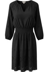 Universal Threads Black Eyelet Mini Dress Long Sleeve Smocked Waist XS Boho Photo 0