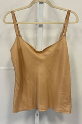 Diva by Dana Buchman Tan Satin Camisole Top Size M V-Neck Sleeveless Tank Photo 0