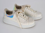 Alexander McQueen Oversized Sneakers White Leather Holographic Women's 37 6.5 Photo 0