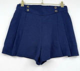 Elodie Tie Waist Shorts Blue High Rise Elastic Waist Casual Summer Flowy Size L Photo 0