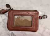 Jack‎ Mason Brown Leather ID Holder Coin Pouch Texas A&M Charm Tassel Zipper Photo 0