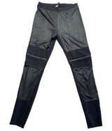 Guess Los Angeles Black Faux Leather Moto Leggings Zippers Womens M Photo 0