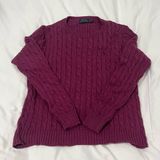Polo Ralph Lauren Purple Knit 100% Cotton Crewneck Sweater Large Photo 0