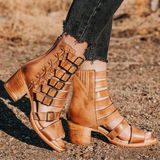FREEBIRD by Steven NEW Country Natural Leather Buckles Edgy Cut-Outs Cutouts Low Sandals Photo 0