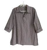Aggieland Outfitters‎ Maroon Gingham Split Neck Tunic Blouse XL Gameday Preppy Photo 0