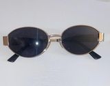 New 90’s style Sojos Gold and Black Oval Sunglasses uv 400 Photo 0