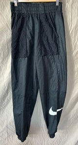 Nike Woven Swoosh Pants Womens Small Black Belted Windbreaker Track Photo 0