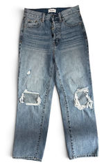 Pistola High Rise Straight Leg Distressed Jeans Light Wash Size 25 Photo 0