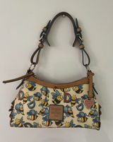 RARE VTG Y2K Dooney & Bourke Bumble Bee Print Shoulder Bag Leather canvas Photo 0