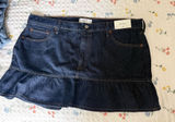 Abercrombie Mid Rise Drop-Waist Ruffle Denim Mini Skirt Photo 0