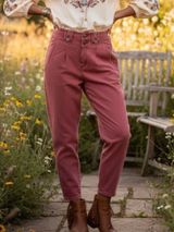 Anthropologie Pleat Front Tapered Leg Pants Women's Size 28 Boho‎ Chic Photo 0
