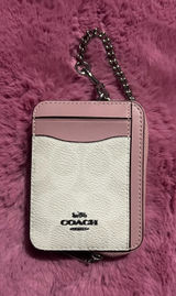 Coach carnation zip card case wallet Pink Photo 0